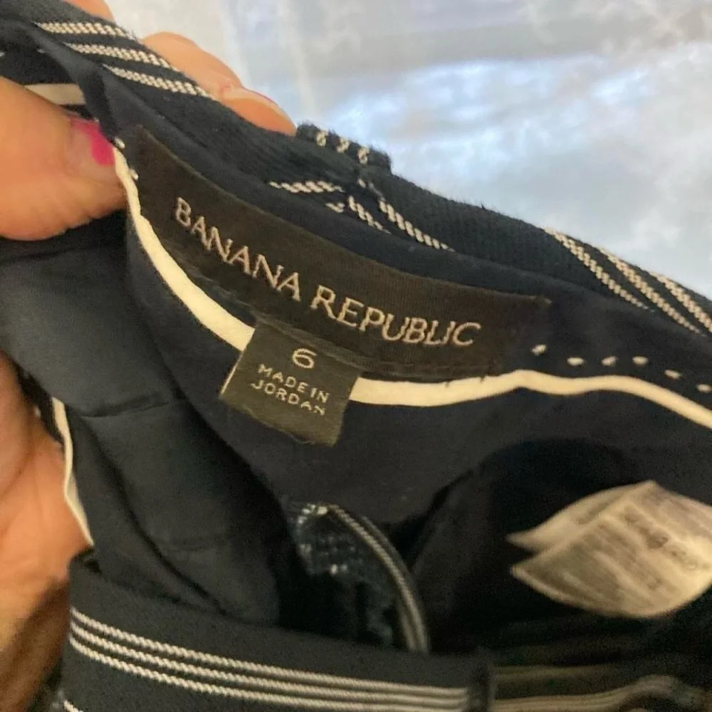 Banana Republic black and white striped trousers #stripes with pockets 6